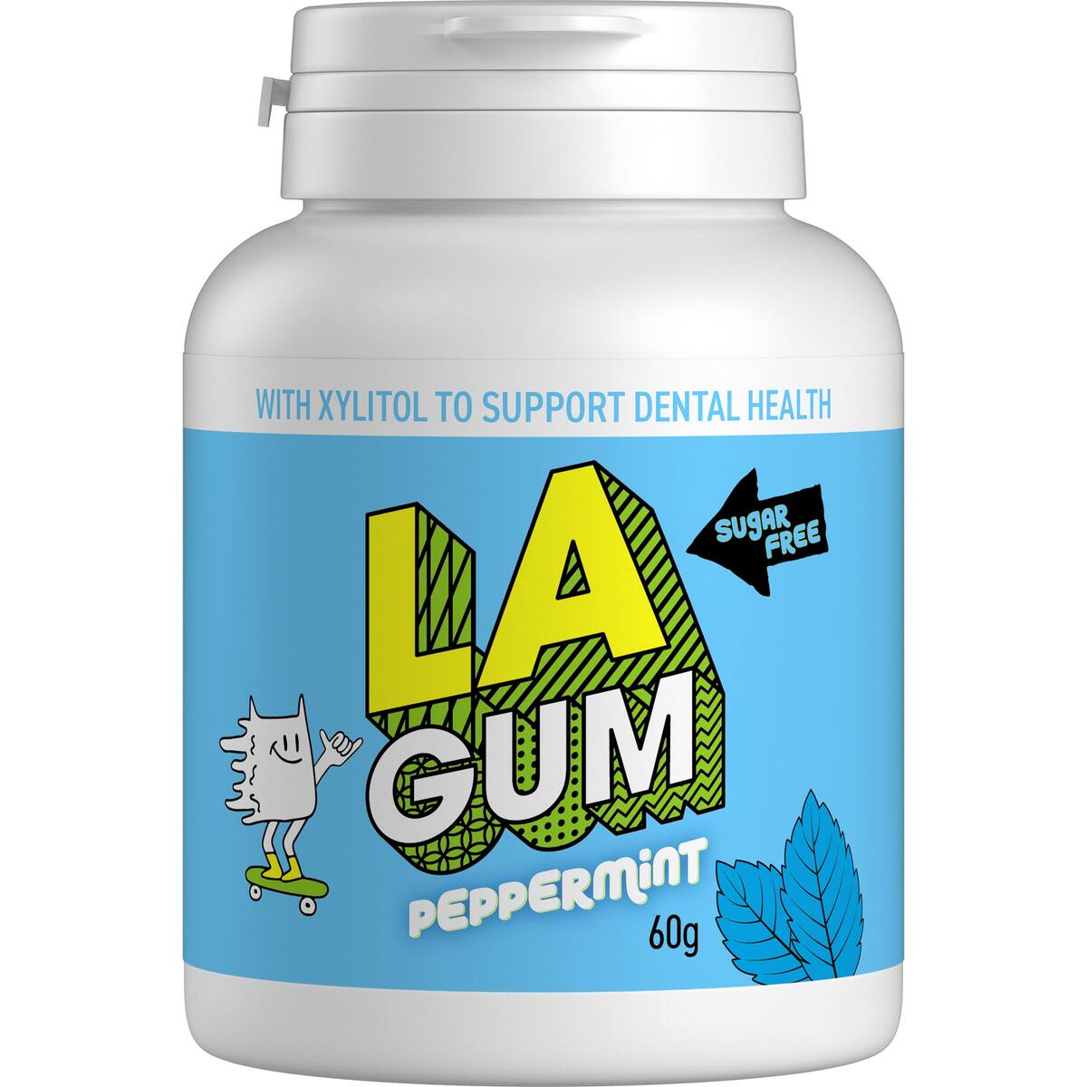 La Peppermint Sugar Free Chewing Gum Bottle 60g