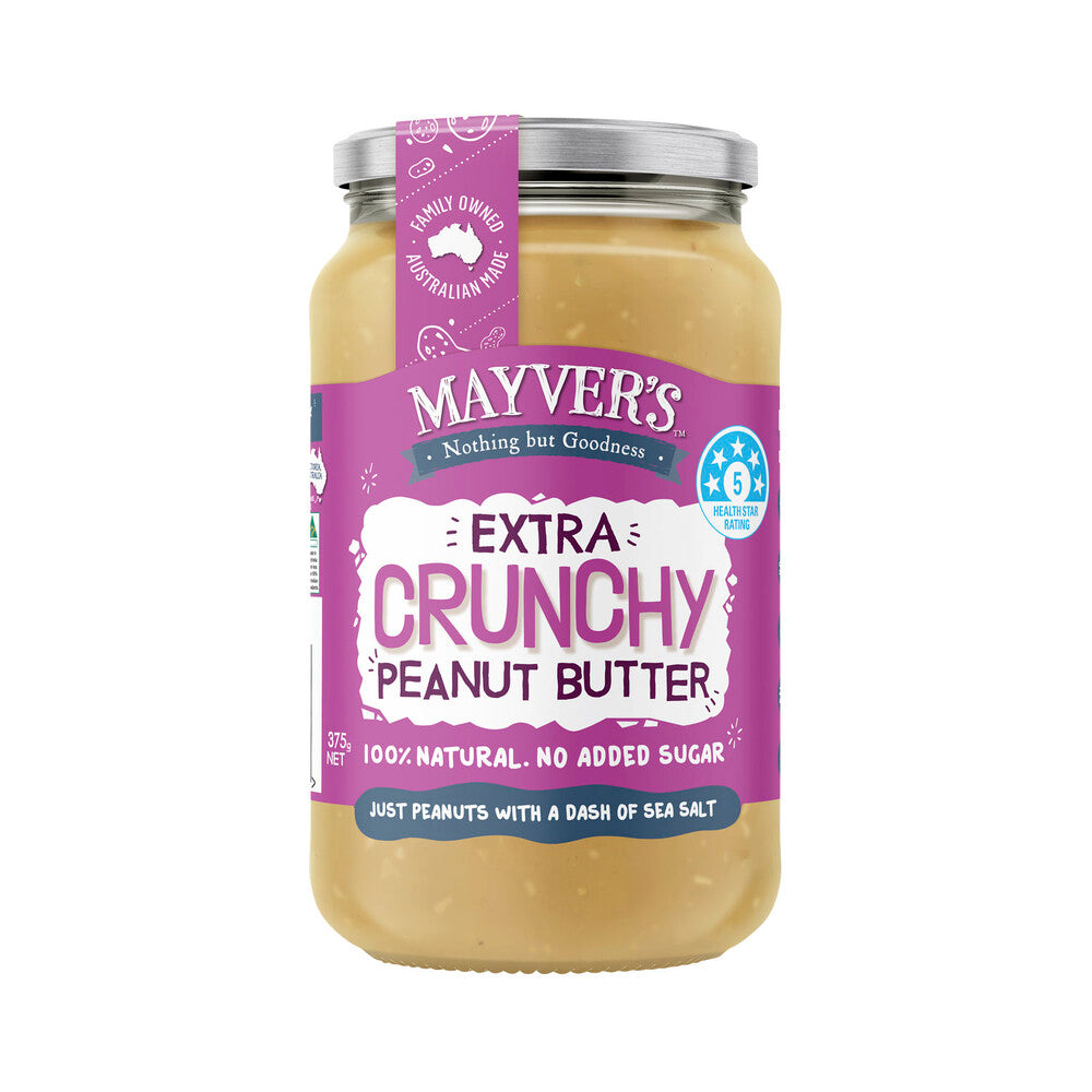 Mayvers Extra Crunchy Natural Peanut Butter - 375g