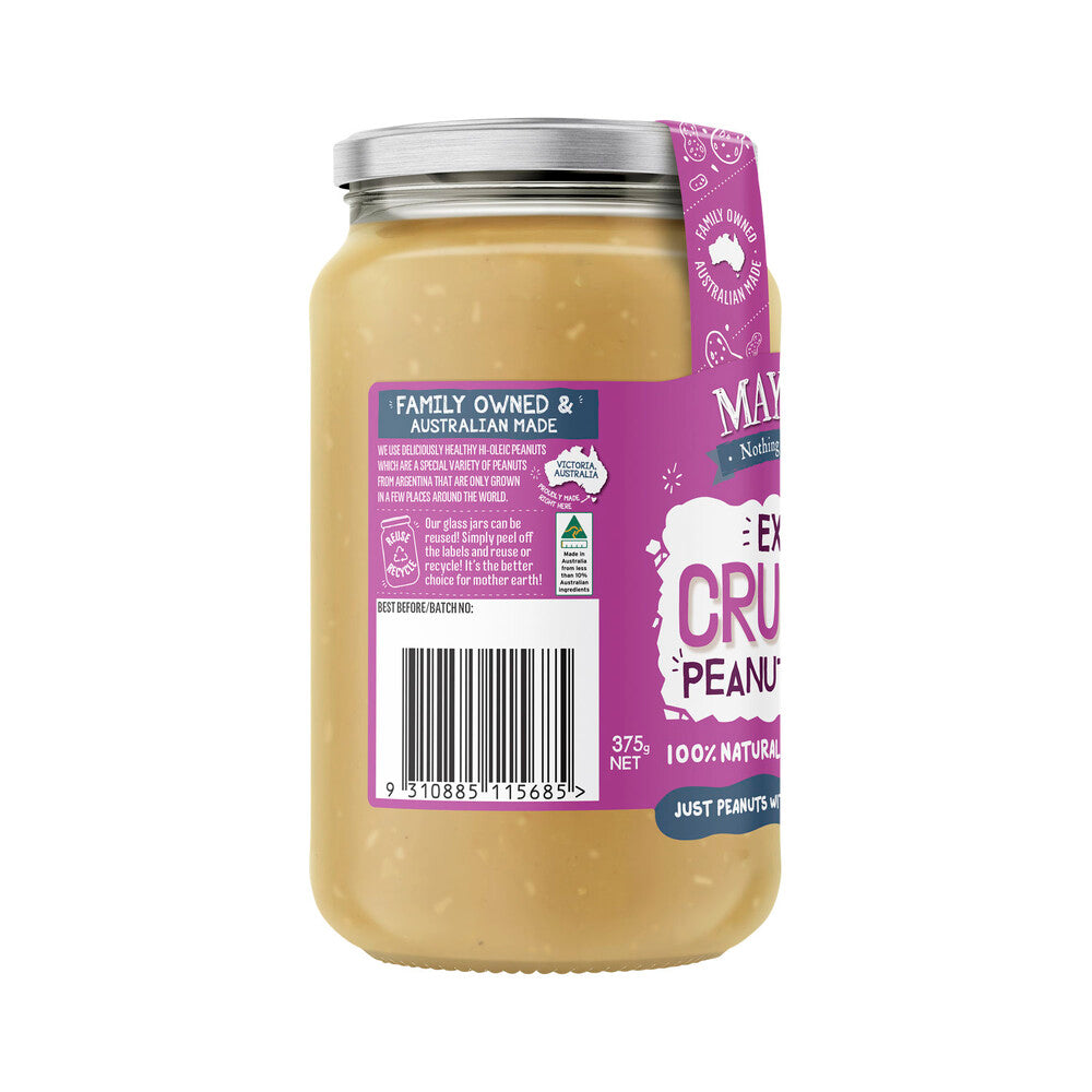 Mayvers Extra Crunchy Natural Peanut Butter - 375g