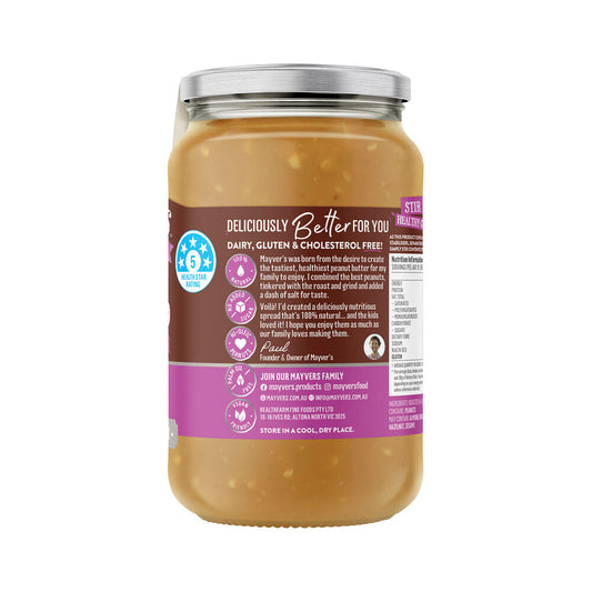 Mayvers Dark Roasted Extra Crunchy Natural Peanut Butter - 375g
