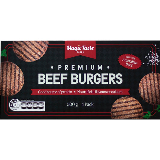 Magic Taste Premium Beef Burgers 4 Pack