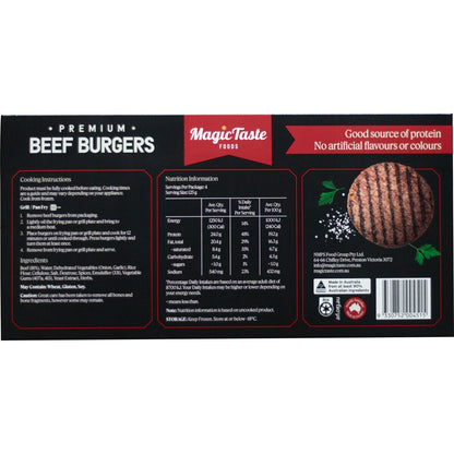 Magic Taste Premium Beef Burgers 4 Pack
