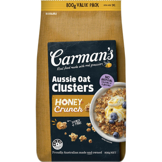 Carmans Clusters Aussie Oat Honey Crunch 800g