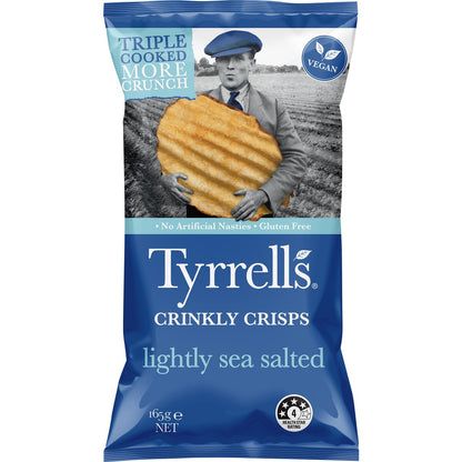 Tyrrell's Crinkly Chips Lightly Sea Salted 165g