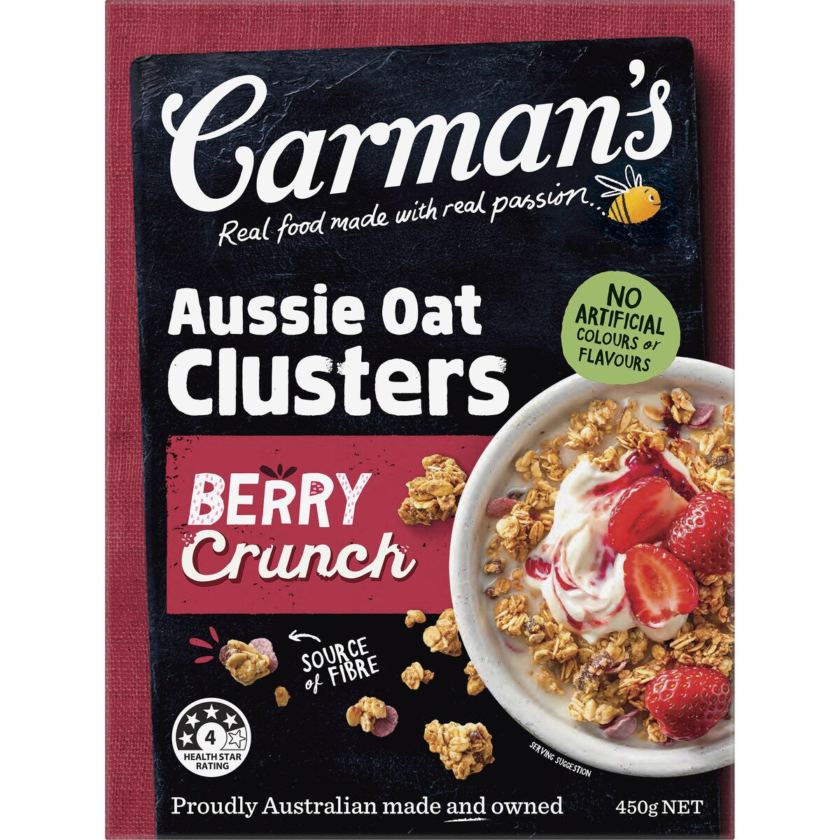 Carmans Clusters Aussie Oat Crunchy Berry Crunch 450g