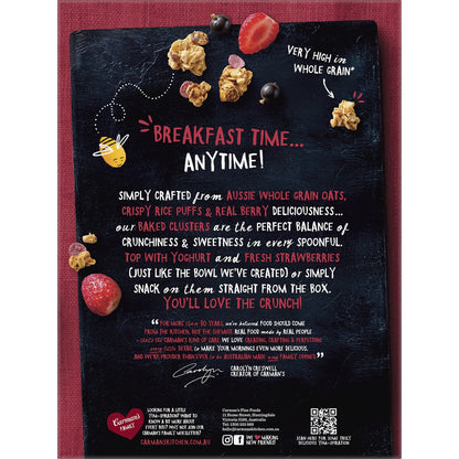 Carmans Clusters Aussie Oat Crunchy Berry Crunch 450g