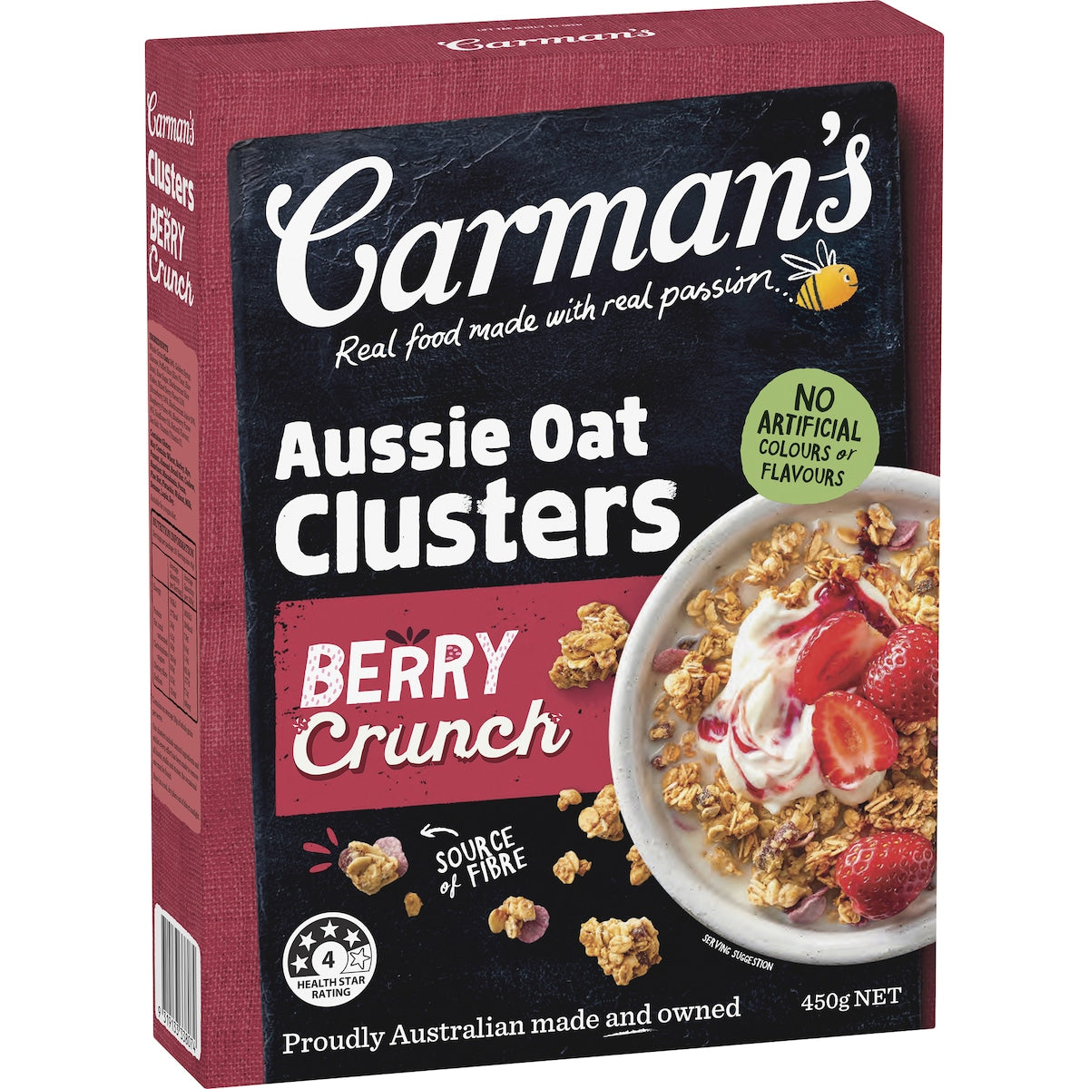Carmans Clusters Aussie Oat Crunchy Berry Crunch 450g