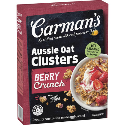Carmans Clusters Aussie Oat Crunchy Berry Crunch 450g