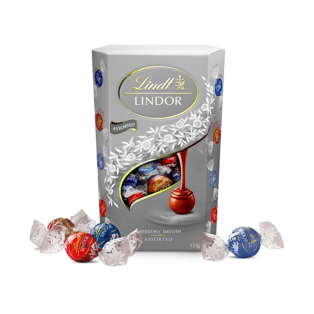 Lindt Lindor Silver Assorted Chocolate Cornet - 333g
