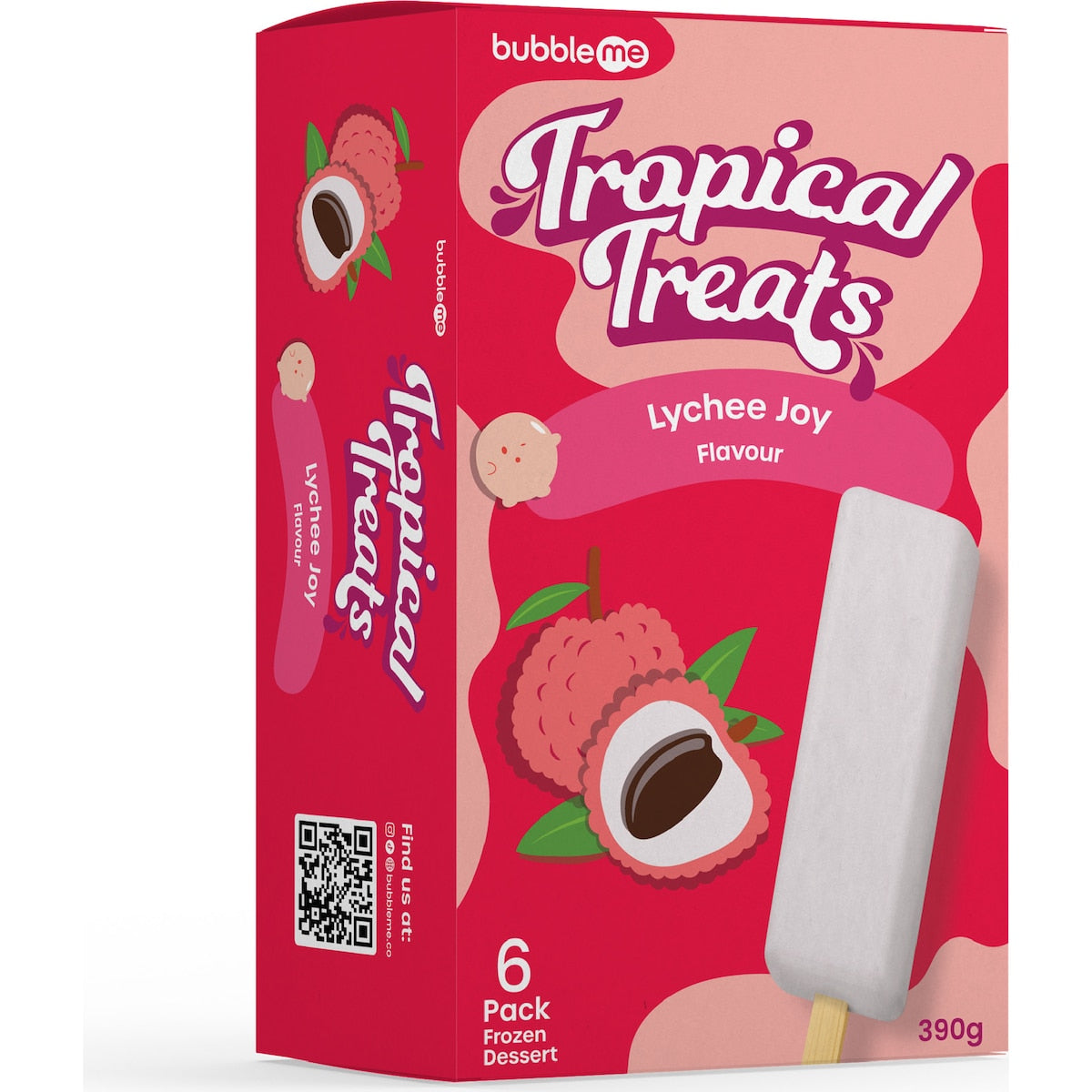 Bubbleme Tropical Treats Lychee Joy 6 Pack