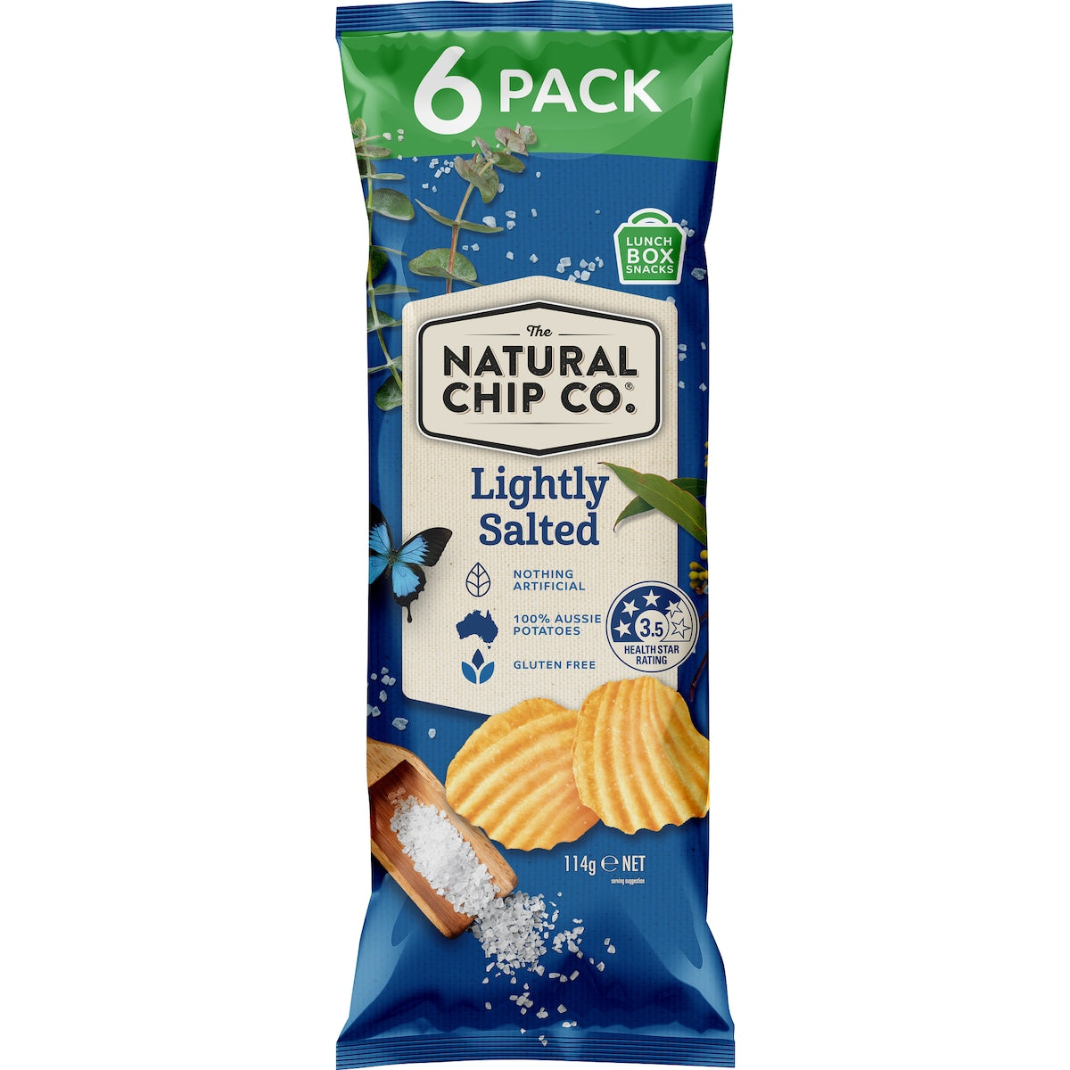 The Natural Chip Co Lightly Salted Chips 6 Pack