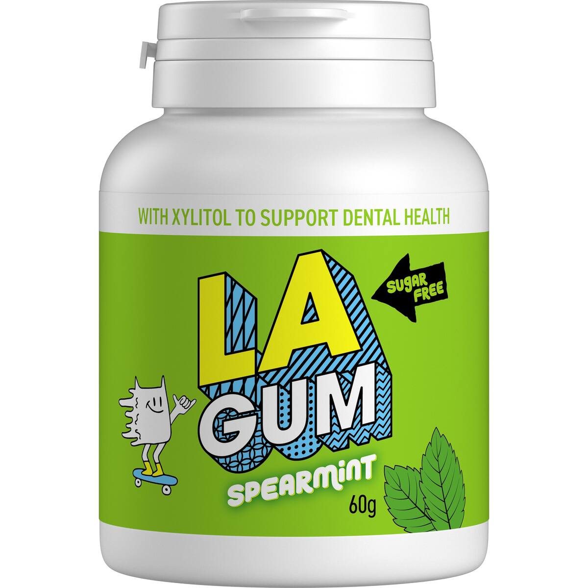 La Spearmint Sugar Free Chewing Gum Bottle 60g