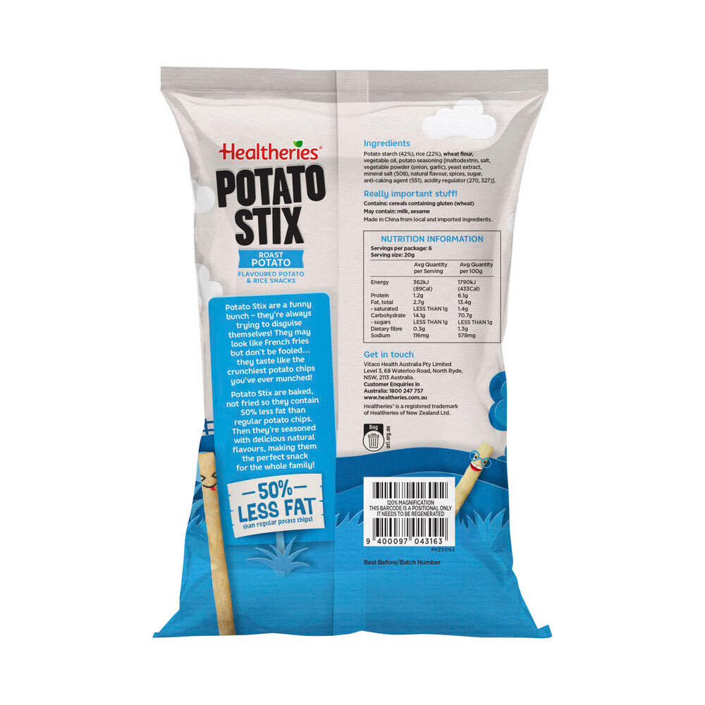 Healtheries Potato Stix Roast Multipack Kids Lunchbox Snacks 6x20g - 120g