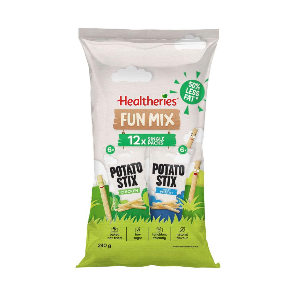 Healtheries Potato Stix Fun Mix Variety Multipack Kids Lunchbox Snacks 12x20g - 240g