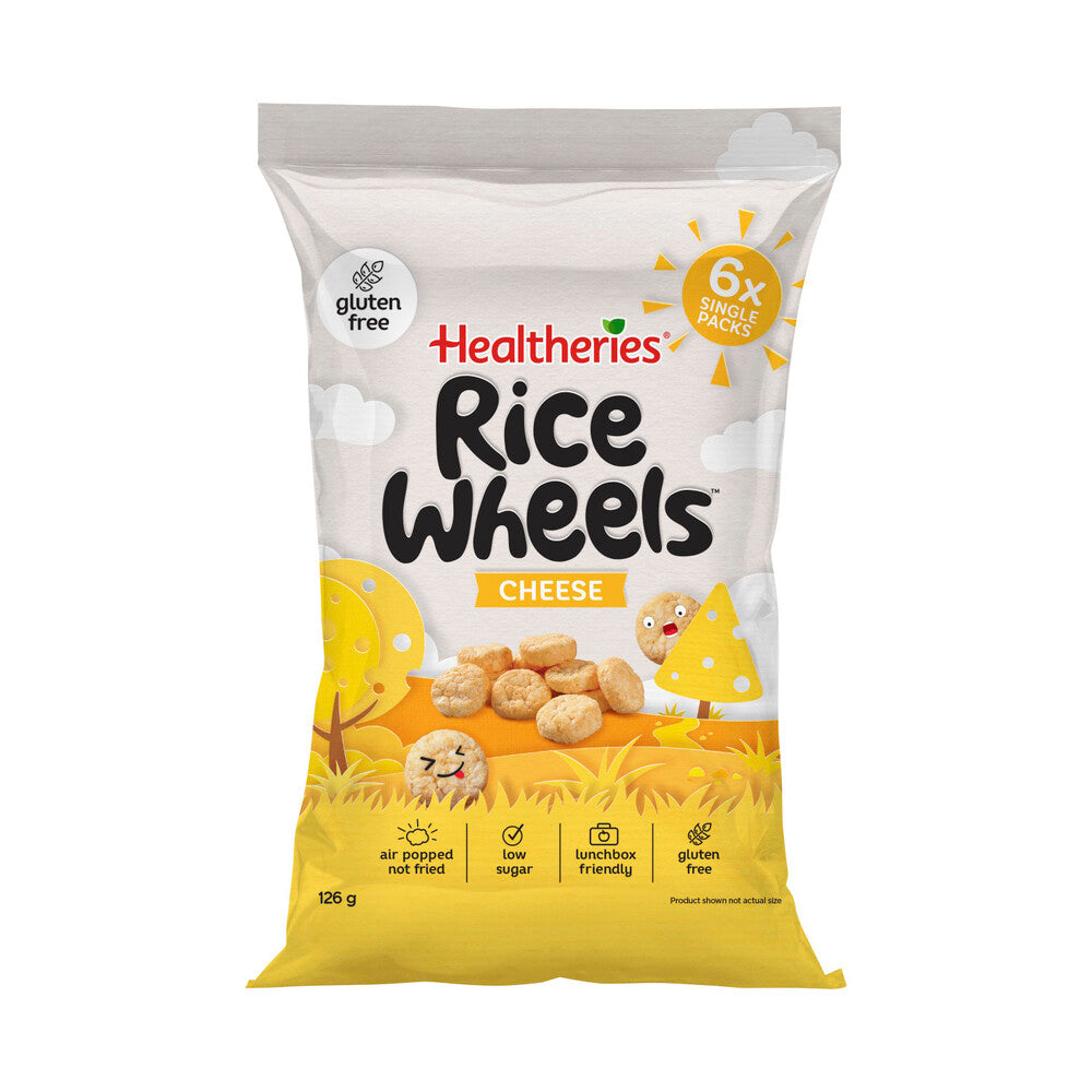 Healtheries Rice Wheels Cheese Multipack Gluten Free Lunchbox Snacks 6x21g - 126g