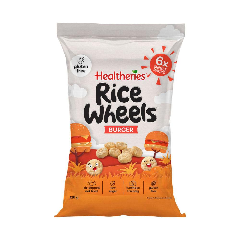Healtheries Rice Wheels Burger Multipack Gluten Free Lunchbox Snacks 6x21g - 126g