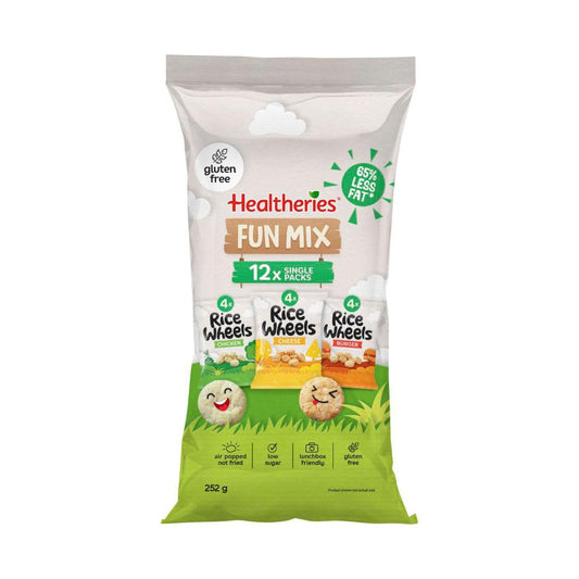 Healtheries Rice Wheels Fun Mix Variety Multipack Gluten Free Lunchbox Snacks ... 252g