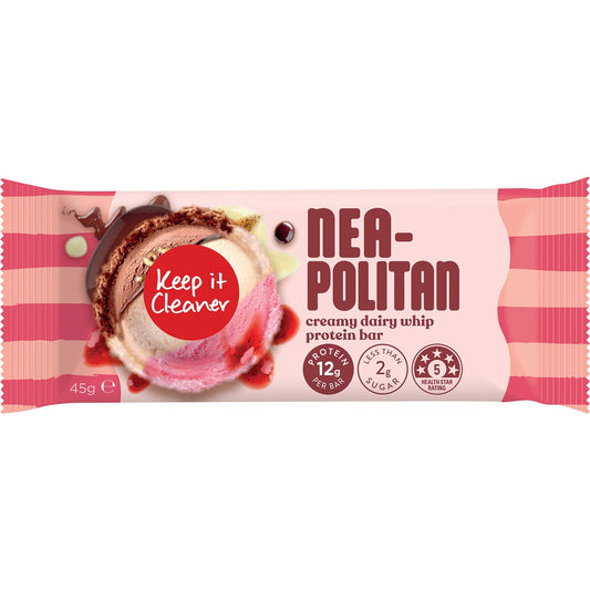 Keep It Cleaner Neapolitan Creamy Dairy Whip Protein Bar 45g