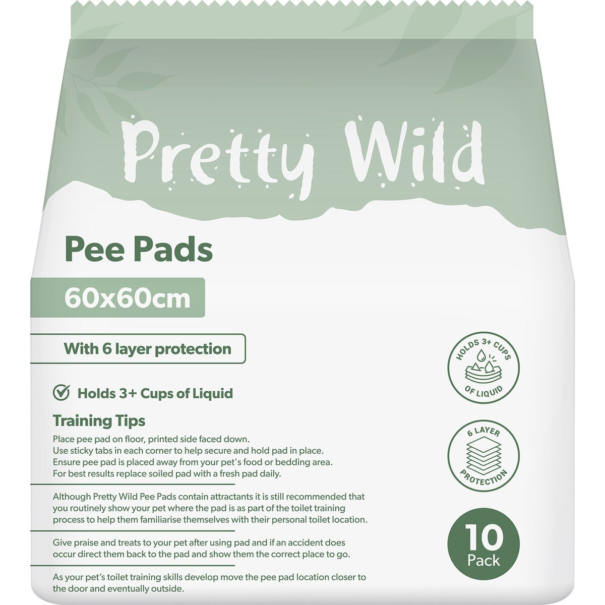 Pretty Wild Pee Pads 60cm x 60cm ForPets 10 pack