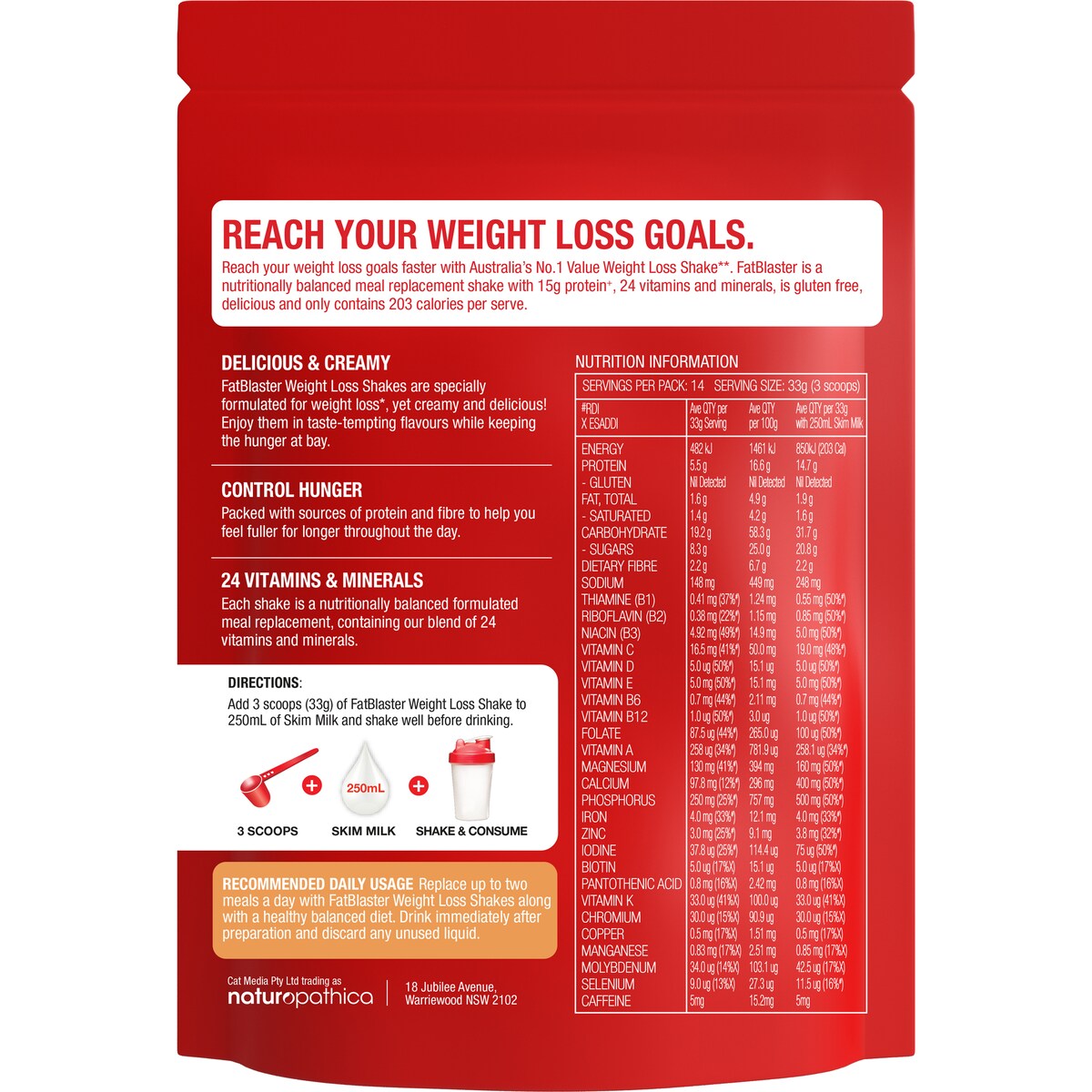 Fat Blaster Weight Loss Shake Caramel 465g