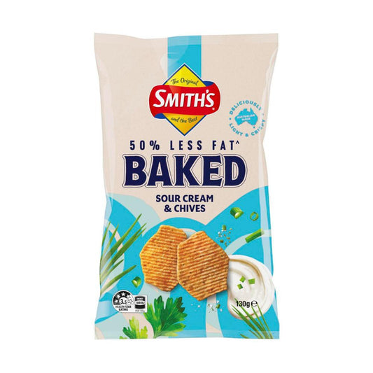 Smith's Oven Baked Potato Chips Share Pack Sour Cream & Chives - 130g