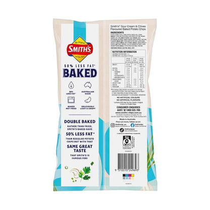 Smith's Oven Baked Potato Chips Share Pack Sour Cream & Chives - 130g