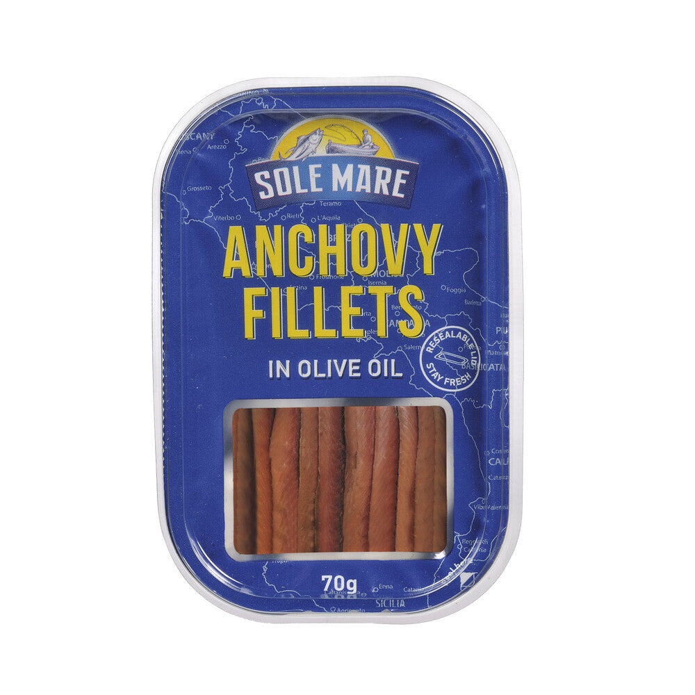Sole Mare Anchovies In Olive Oil & Tray - 70g