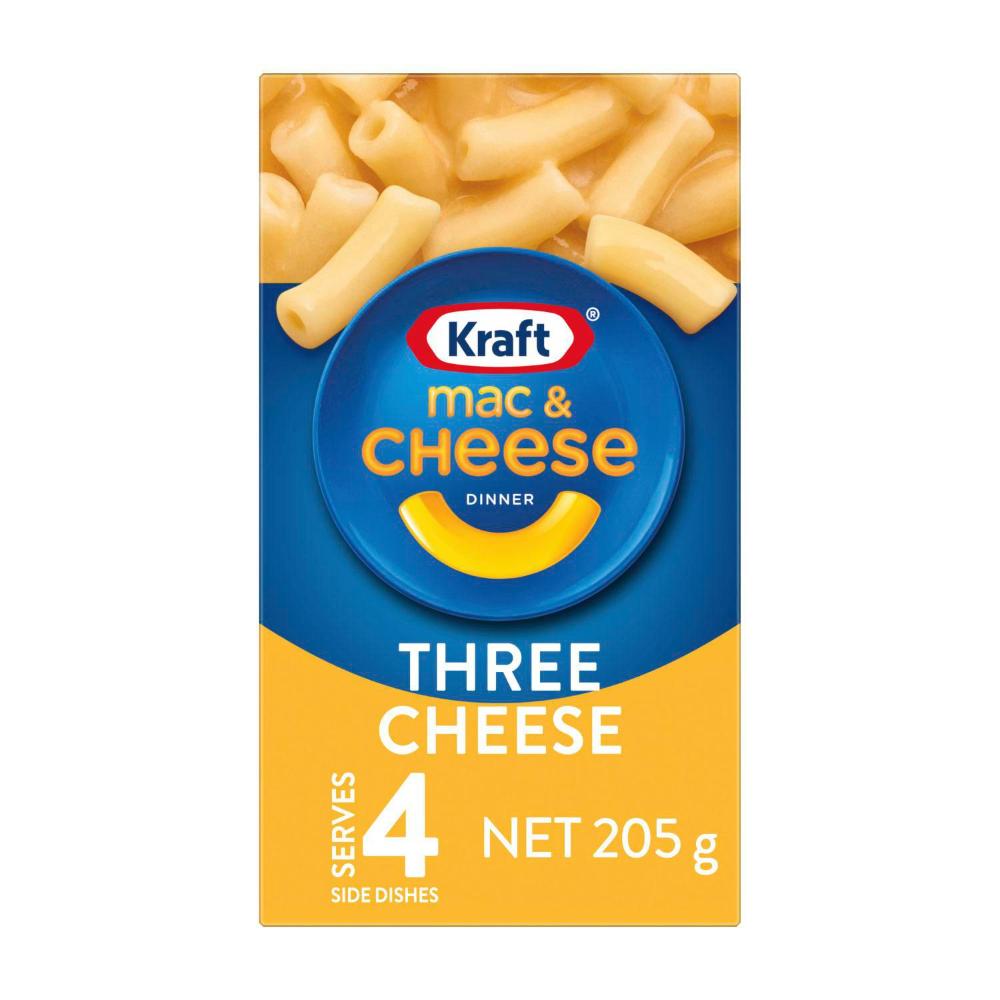 Kraft Mac And Cheese Three Cheese Pasta Macaroni Noodles - 205g