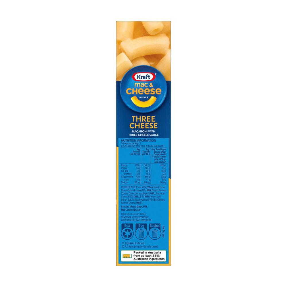 Kraft Mac And Cheese Three Cheese Pasta Macaroni Noodles - 205g