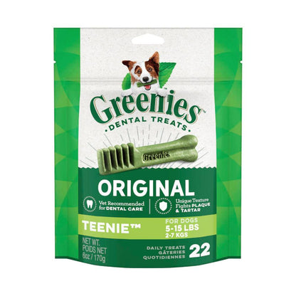 Greenies Canine Dental Dog Treats Original Teenie 170g - 22 pack