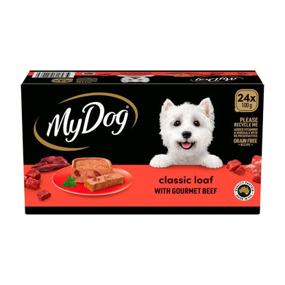My Dog Adult Wet Dog Food assic Loaf With Gourmet Beef 24x100g Trays - 24 pack