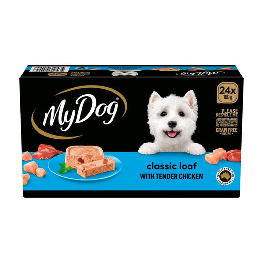 My Dog Adult Wet Dog Food assic Loaf With Tender Chicken 24x100g Trays - 24 pack