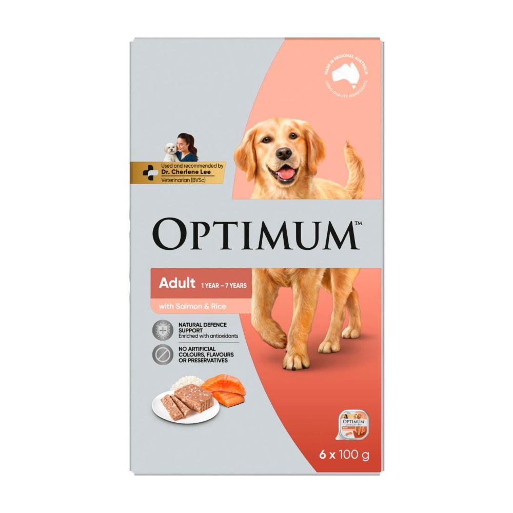 Optimum Dog Food Salmon And Rice 6x100g - 6 pack
