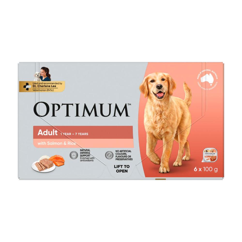 Optimum Dog Food Salmon And Rice 6x100g - 6 pack