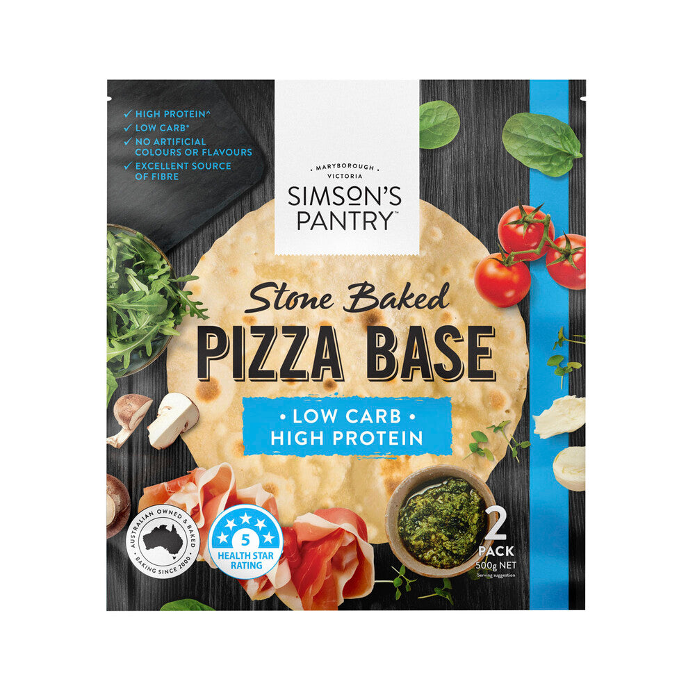 Simson's Pantry High Protein Pizza Base 2 Pack - 500g