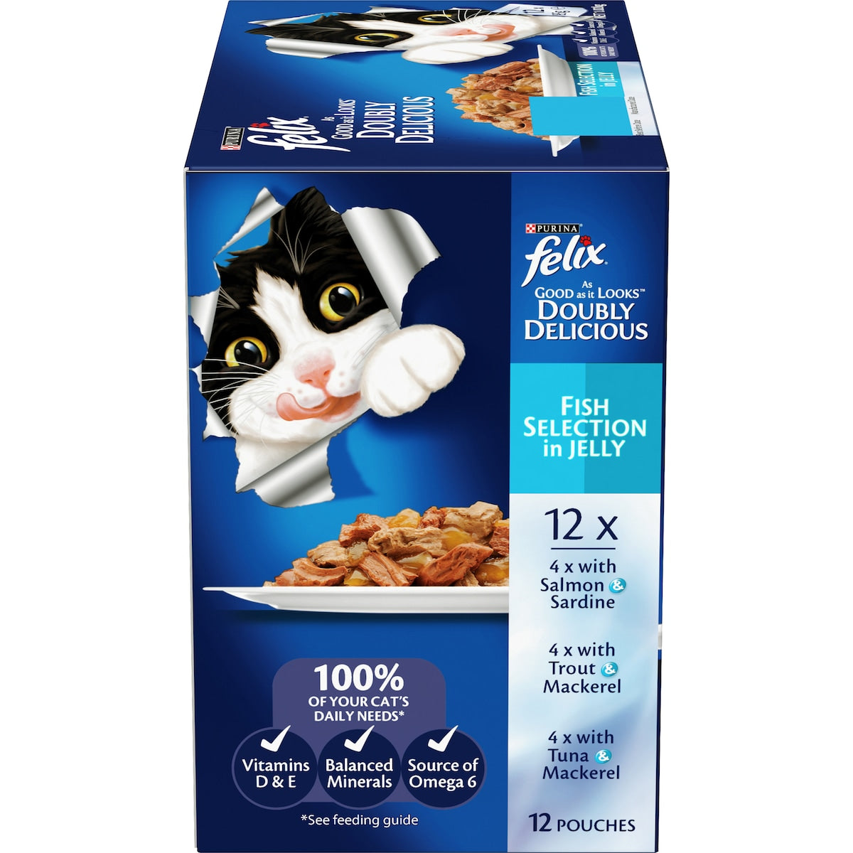 Felix Doubly Delicious Fish Selection Wet Cat Food 85g X 12 Pack
