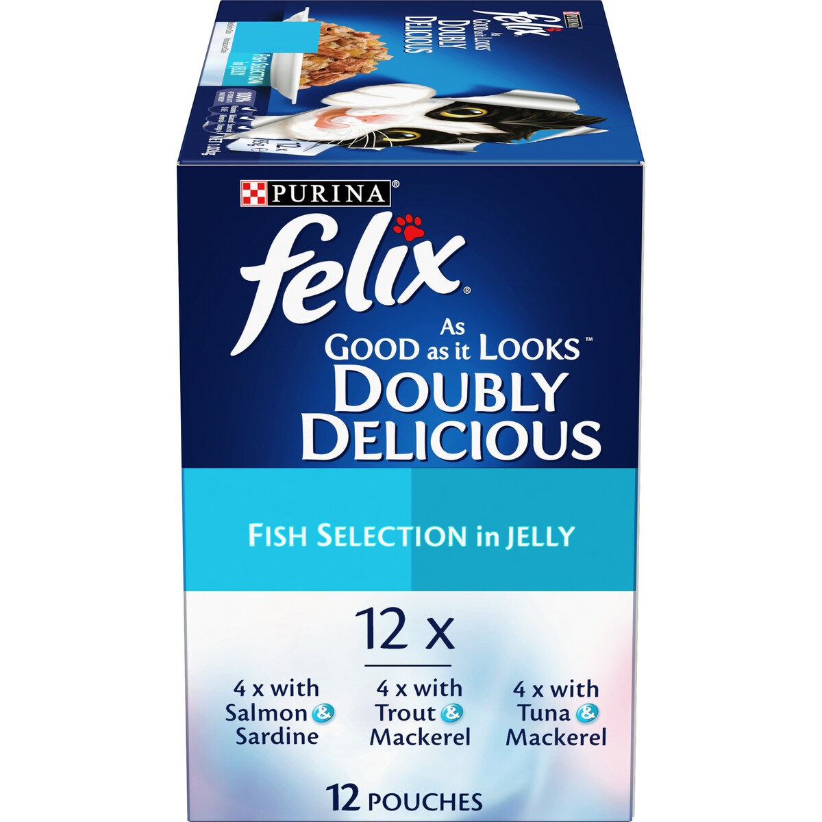 Felix Doubly Delicious Fish Selection Cat Food 85g X 12 Pack