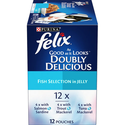 Felix Doubly Delicious Fish Selection Wet Cat Food 85g X 12 Pack