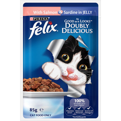 Felix Doubly Delicious Fish Selection Wet Cat Food 85g X 12 Pack