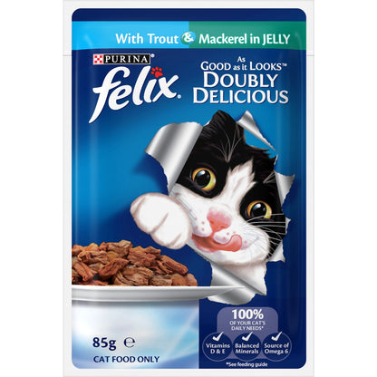 Felix Doubly Delicious Fish Selection Wet Cat Food 85g X 12 Pack