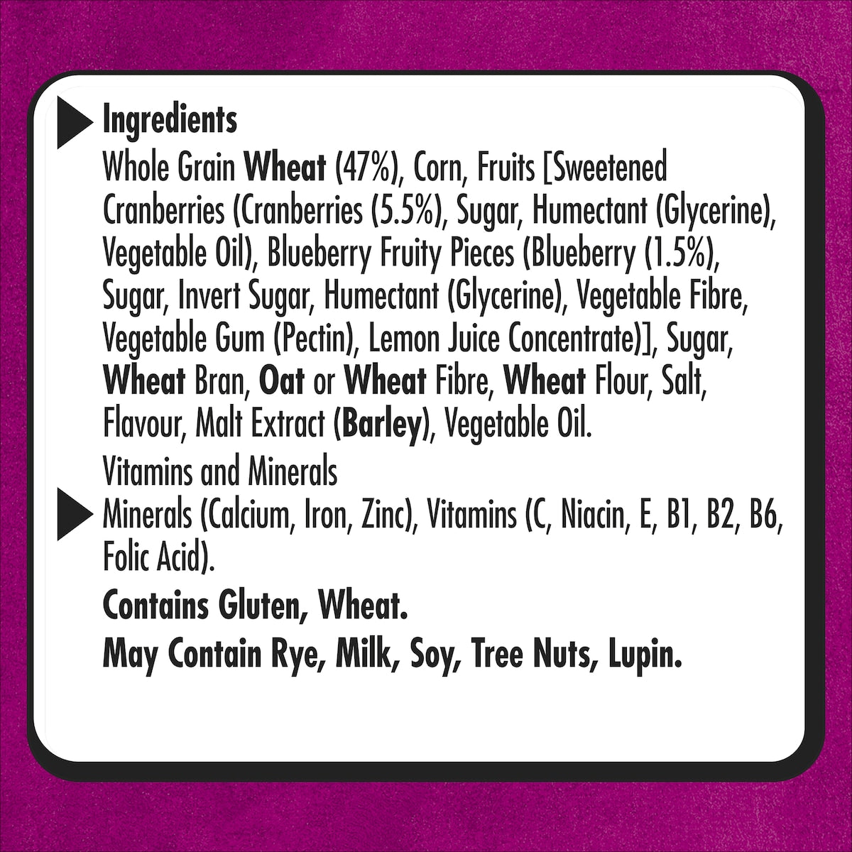 Uncle Tobys Plus Cereal Cranberries & Blueberries 1.15kg