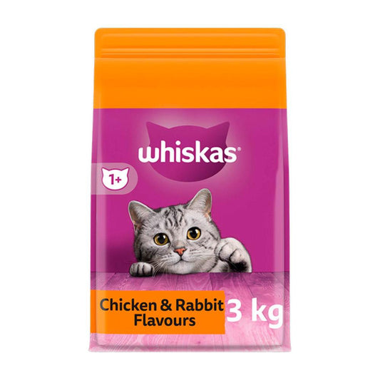 Whiskas Adult Dry Cat Food With Chicken And Rabbit - 3kg