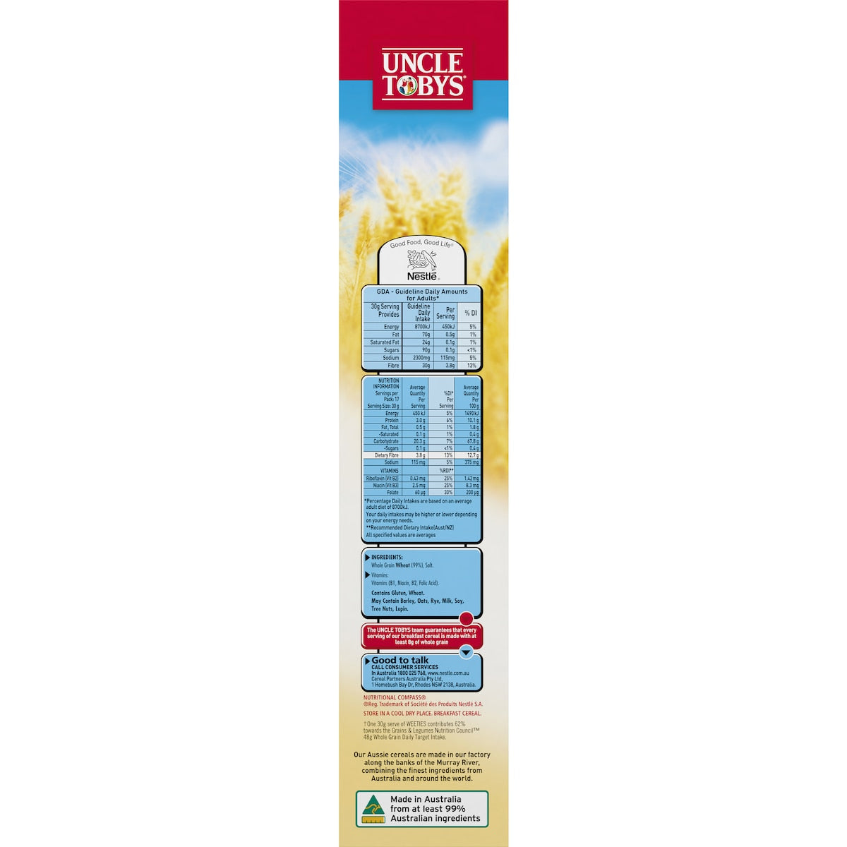 Uncle Tobys Weeties Cereal 510g