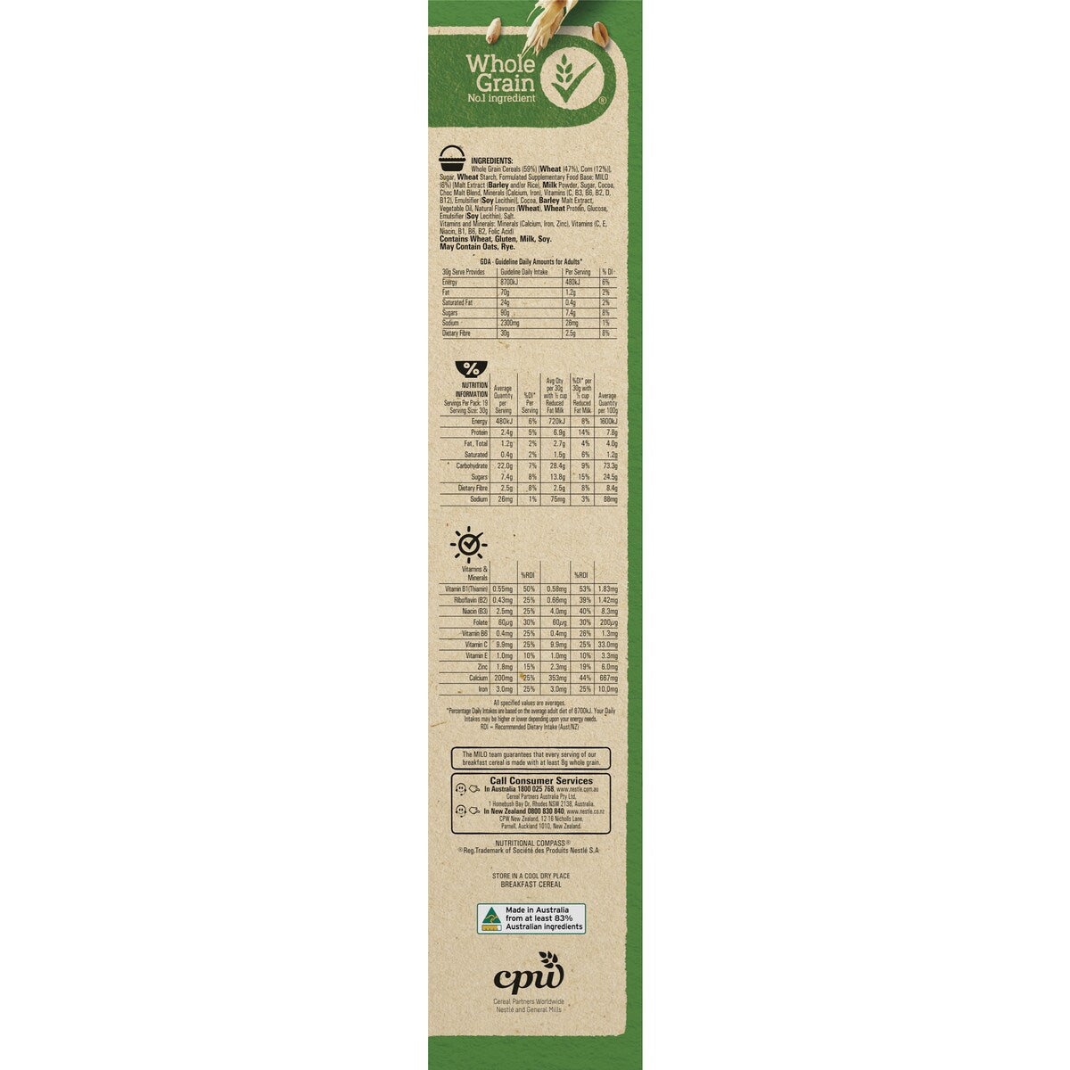 Nestle Milo Duo Cereal 580g