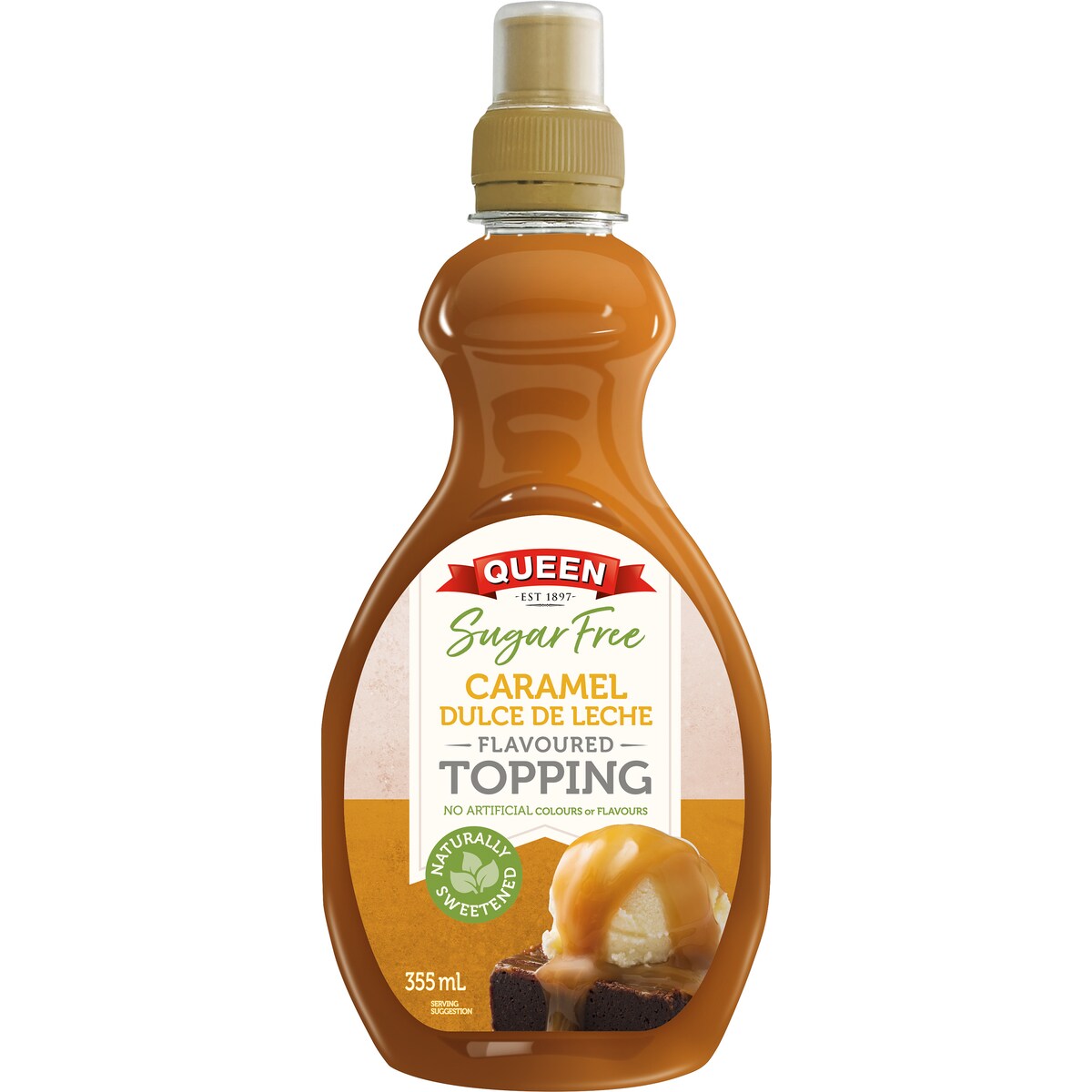 Queen Sugar Free Caramel Dulce De Leche Flavoured Topping 355mL