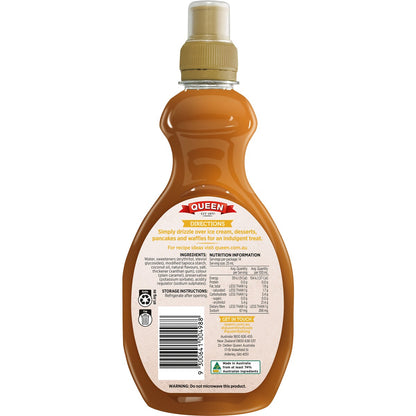 Queen Sugar Free Caramel Dulce De Leche Flavoured Topping 355mL