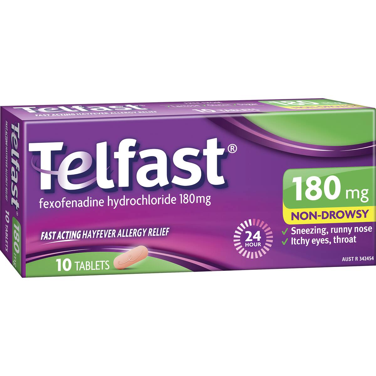 Telfast Hayfever Allergy Relief 180mg Antihistamine Tablets 10 Pack