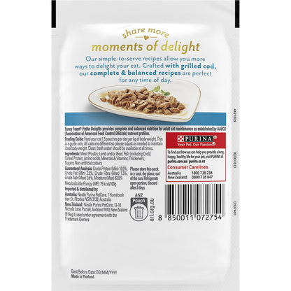 Fancy Feast Petite Delights With Grilled Cod Gourmet Wet Cat Food Pouch 50g