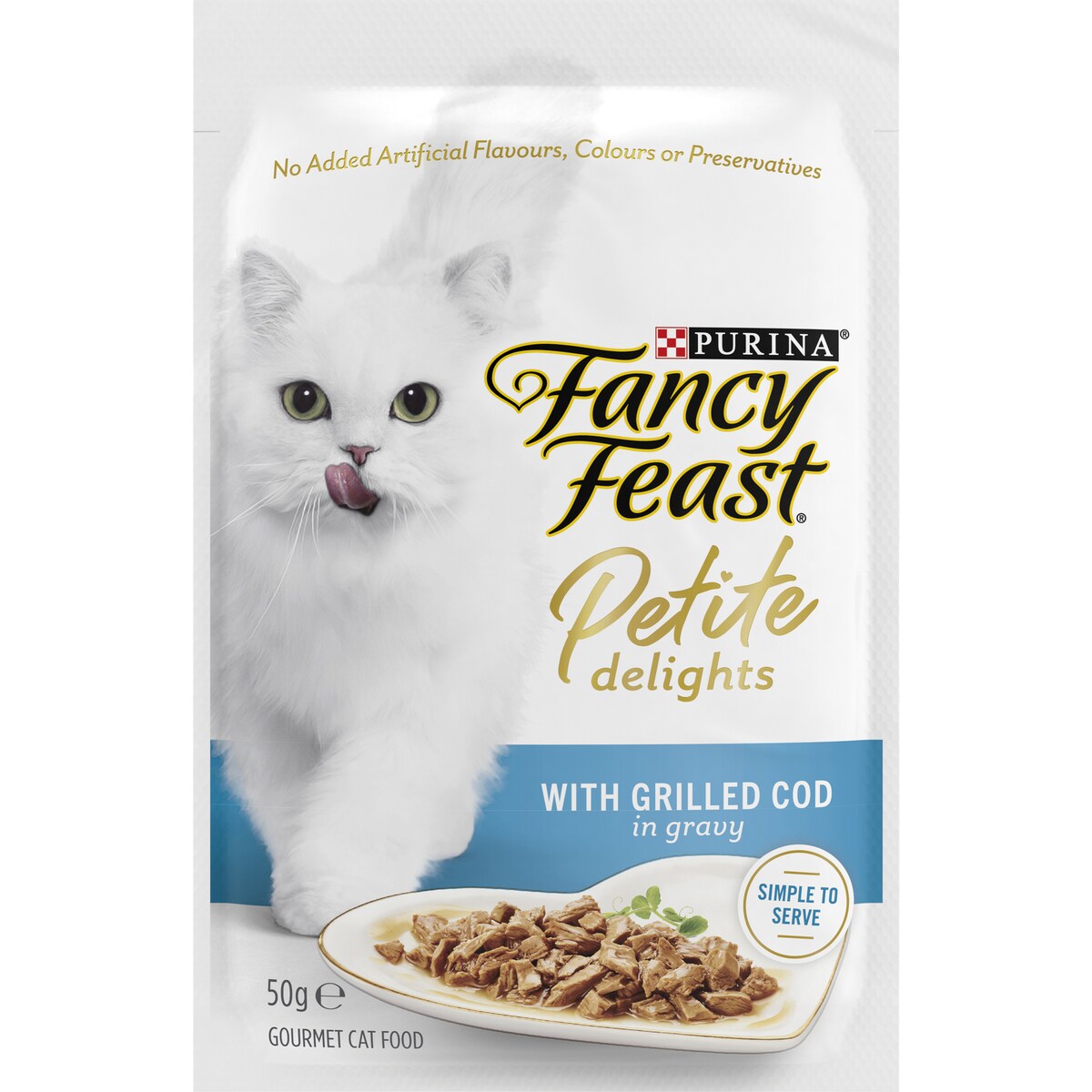 Fancy Feast Petite Delights With Grilled Cod Gourmet Cat Food Pouch 50g