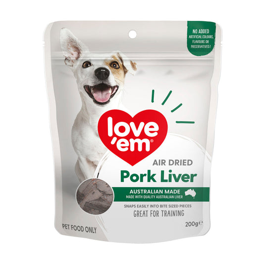 Love' Em Air Dried Dog Treat Pork Liver - 200 GRAM